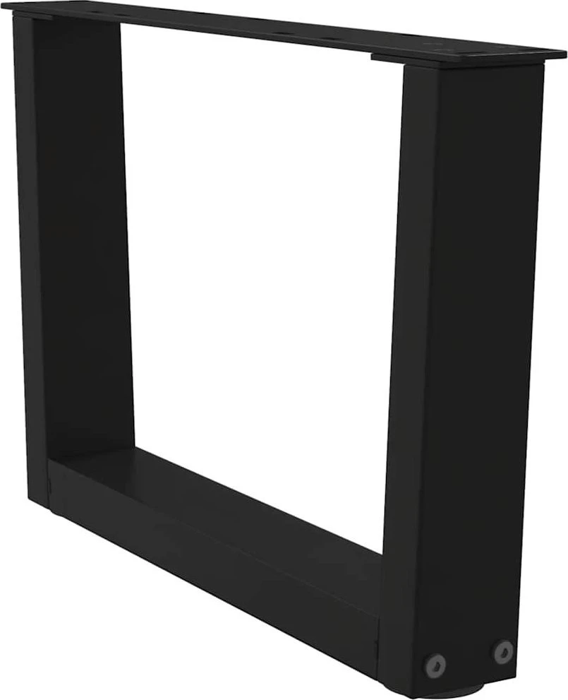 Kavos staliuko kojelės, V formos, 2 vnt., juodos, 50x(30-31,3) cm, plienas