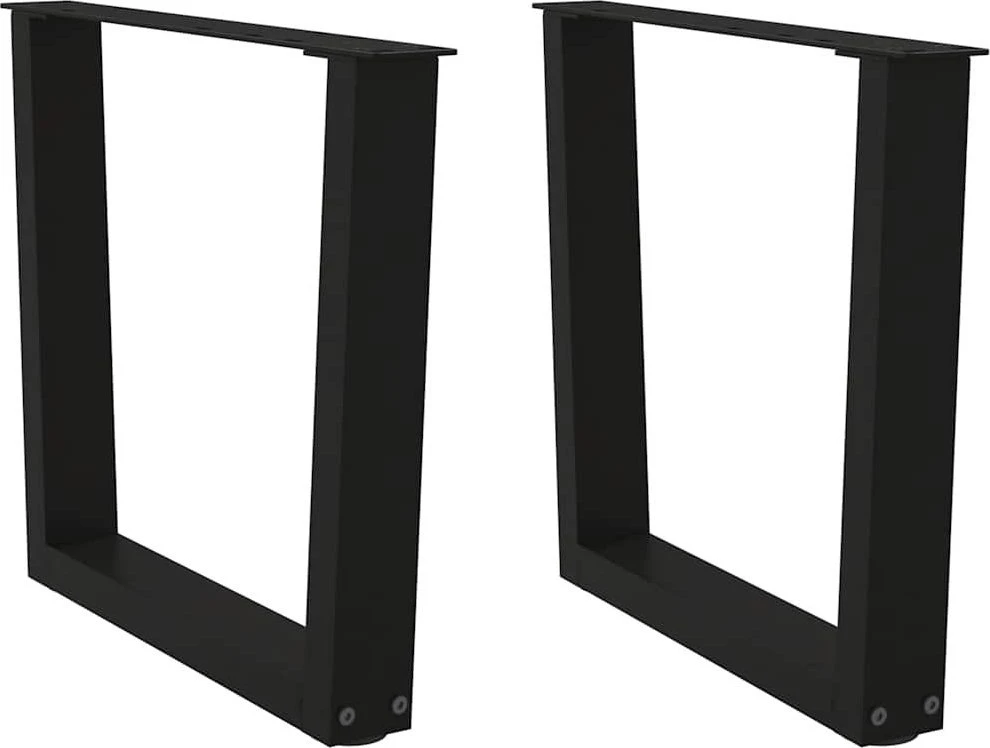 Kavos staliuko kojelės, V formos, 2 vnt., juodos, 60x(42-43,3) cm, plienas