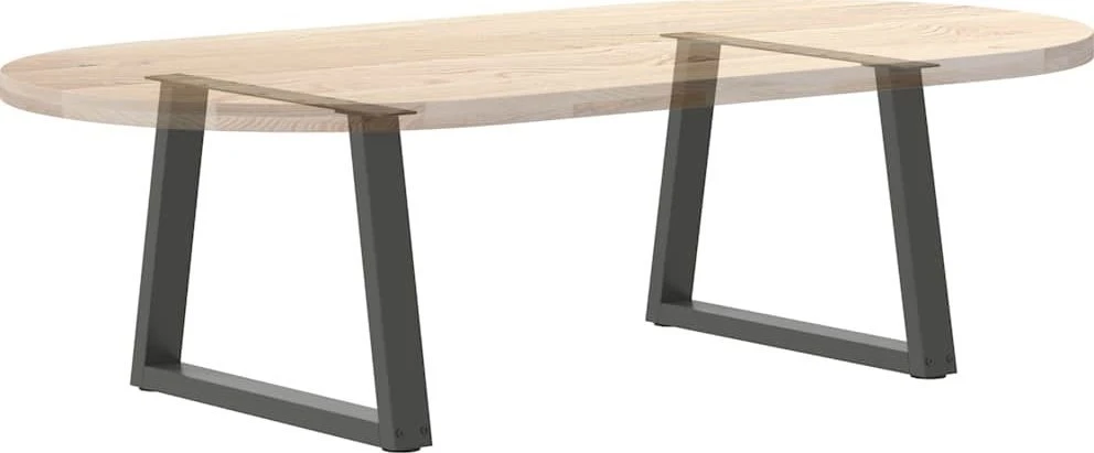 Kavos staliuko kojelės, V formos, 2 vnt., antracito spalvos, 70x(42-43,3) cm, plienas