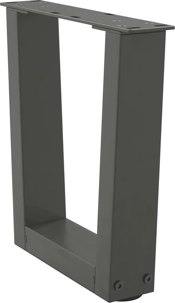 Kavos staliuko kojelės, V formos, 2 vnt., antracito spalvos, 30x(30-31,3) cm, plienas