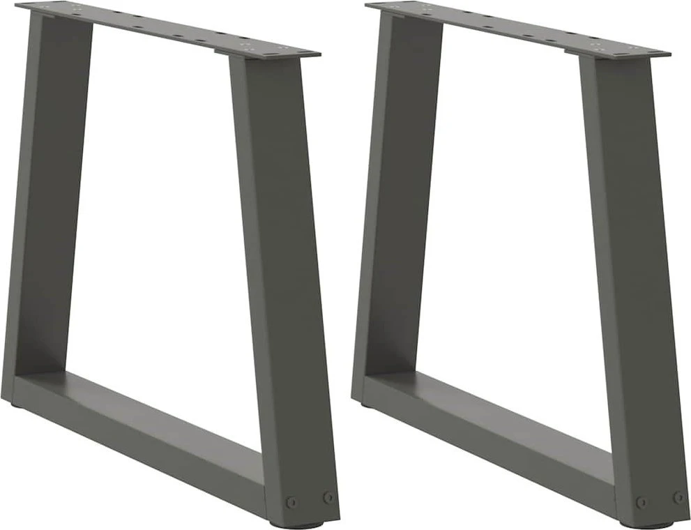 Kavos staliuko kojelės, V formos, 2 vnt., antracito spalvos, 70x(42-43,3) cm, plienas
