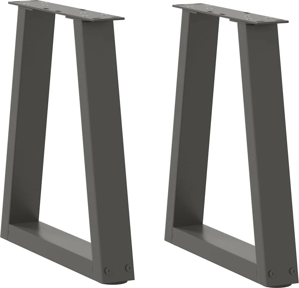 Kavos staliuko kojelės, V formos, 2 vnt., antracito spalvos, 38x(42-43,3) cm, plienas