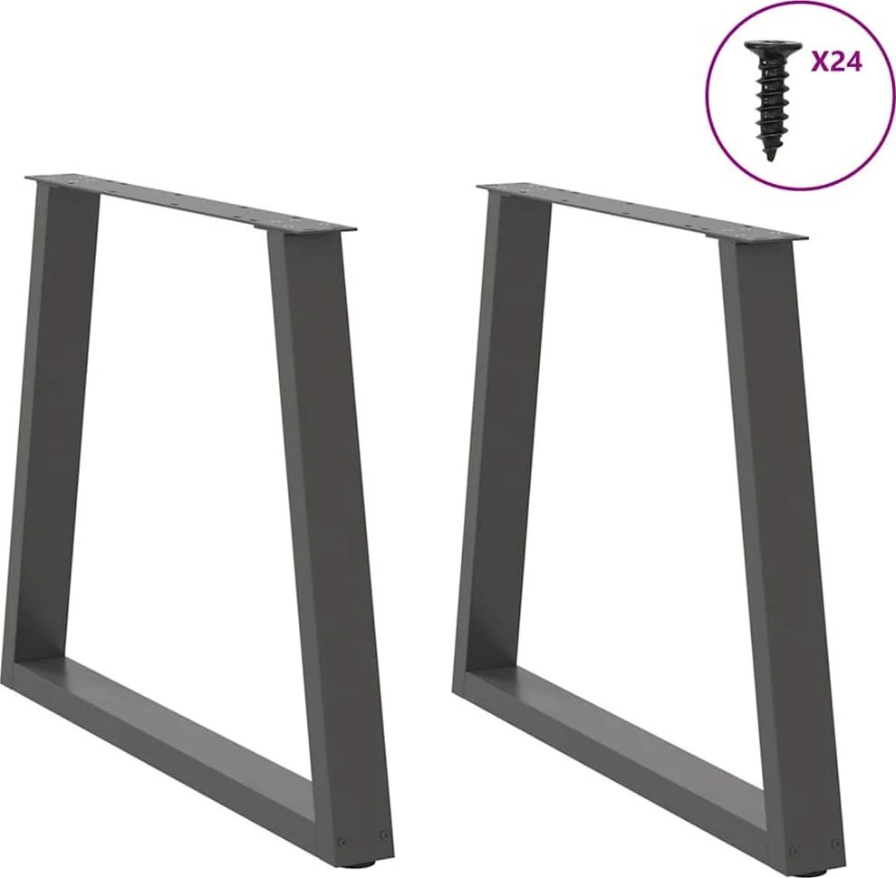 Valgomojo stalo kojos, V formos, 2 vnt., antracito spalvos, 80x(72-73,3) cm, plienas