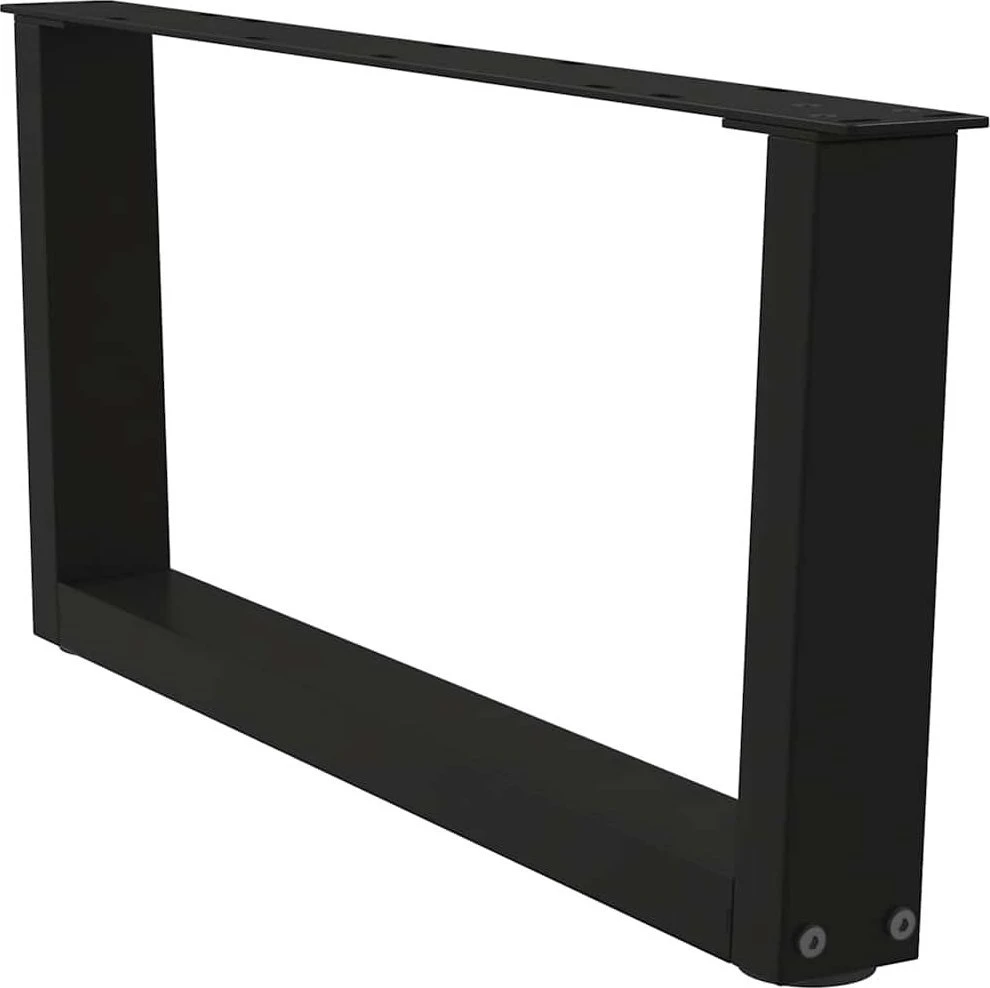 Kavos staliuko kojelės, V formos, 2 vnt., juodos, 70x(30-31,3) cm, plienas