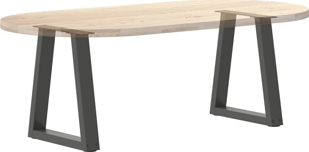 Kavos staliuko kojelės, V formos, 2 vnt., antracito spalvos, 38x(42-43,3) cm, plienas