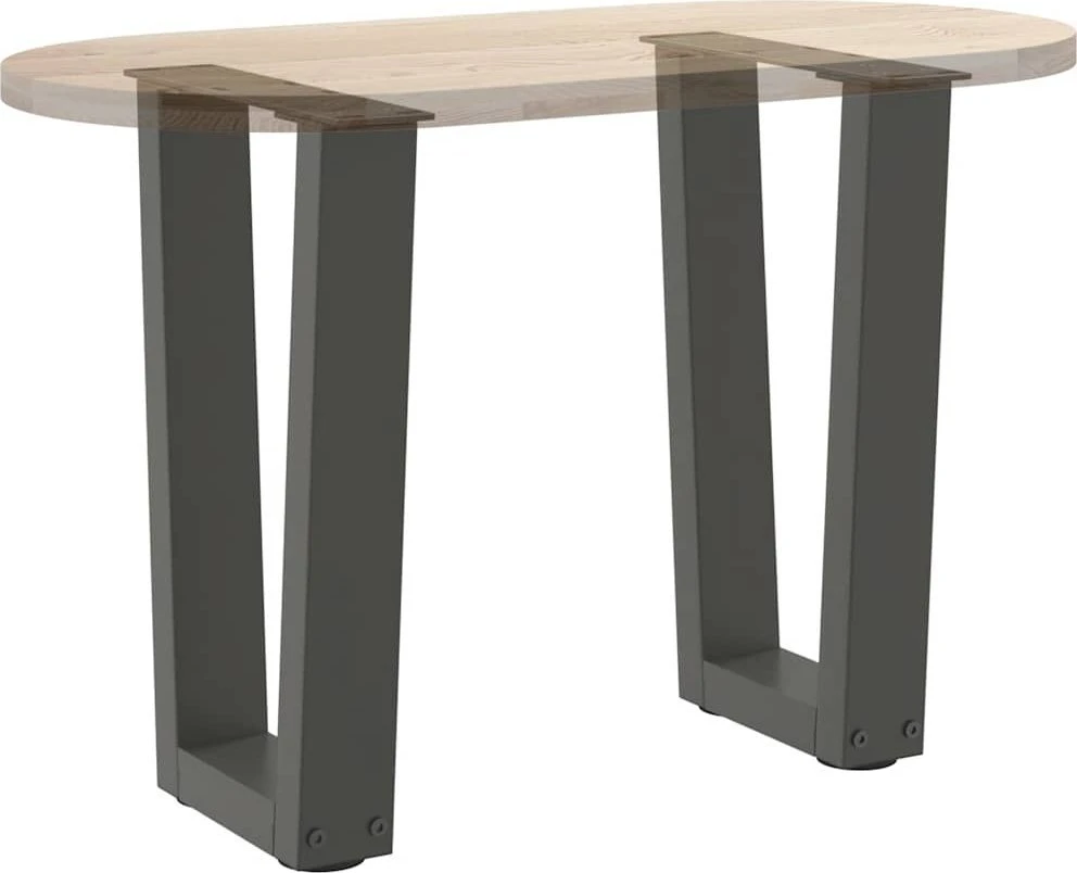 Kavos staliuko kojelės, V formos, 2 vnt., antracito spalvos, 38x(42-43,3) cm, plienas