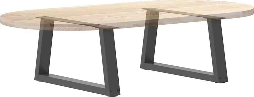Kavos staliuko kojelės, V formos, 2 vnt., antracito spalvos, 60x(30-31,3) cm, plienas