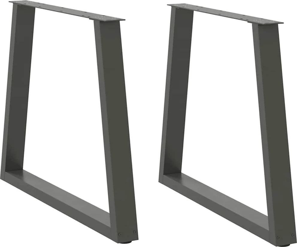 Valgomojo stalo kojos, V formos, 2 vnt., antracito spalvos, 80x(72-73,3) cm, plienas