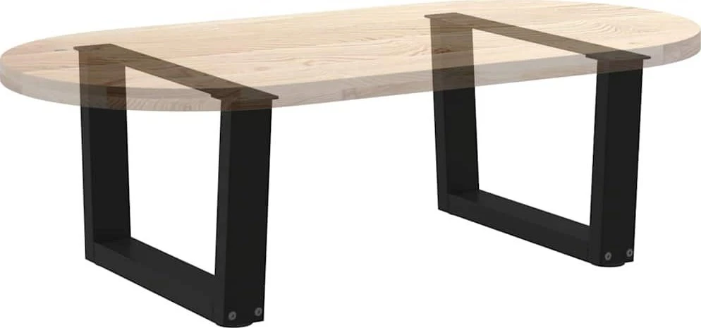 Kavos staliuko kojelės, V formos, 2 vnt., juodos, 50x(30-31,3) cm, plienas