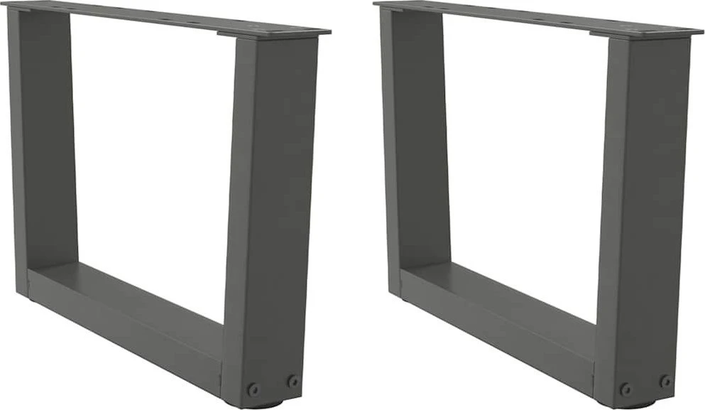 Kavos staliuko kojelės, V formos, 2 vnt., antracito spalvos, 60x(30-31,3) cm, plienas