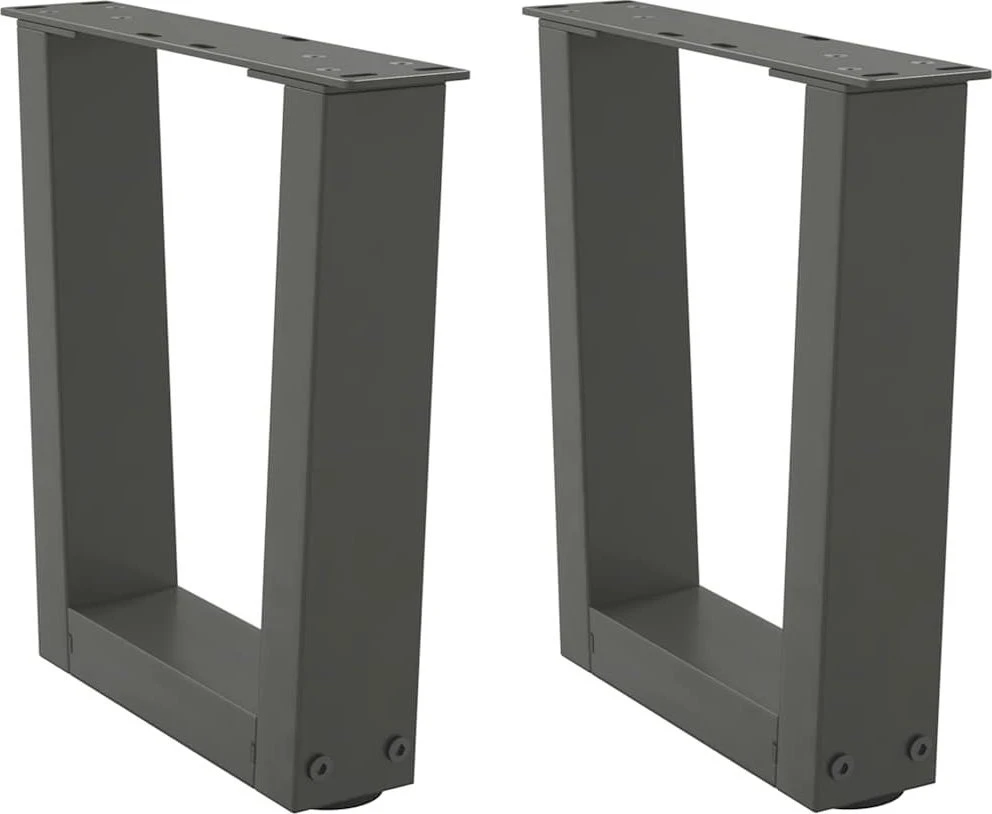 Kavos staliuko kojelės, V formos, 2 vnt., antracito spalvos, 30x(30-31,3) cm, plienas