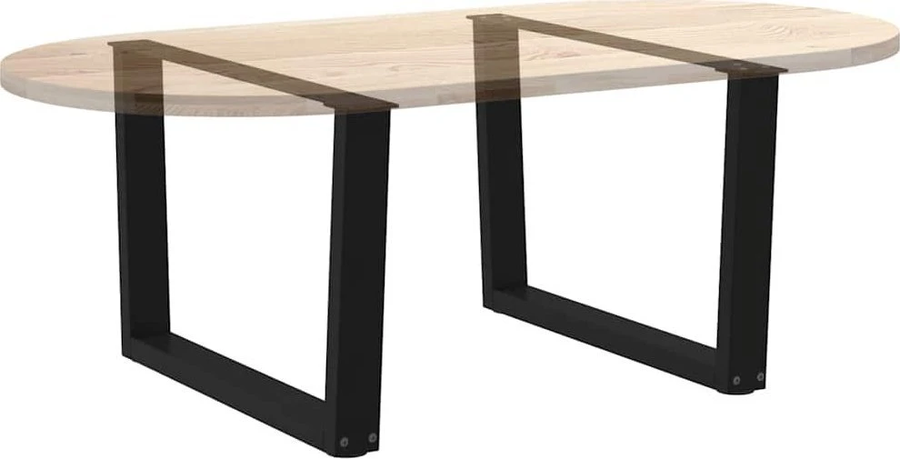 Kavos staliuko kojelės, V formos, 2 vnt., juodos, 70x(42-43,3) cm, plienas