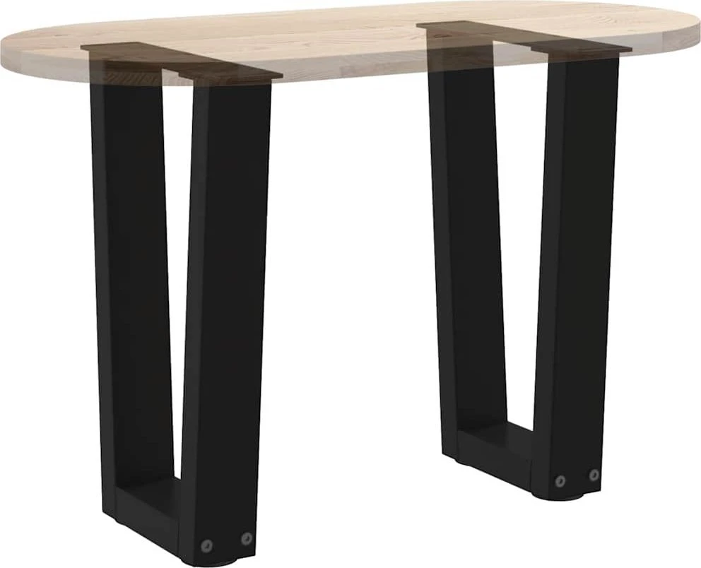 Kavos staliuko kojelės, V formos, 2 vnt., juodos, 28x(42-43,3) cm, plienas