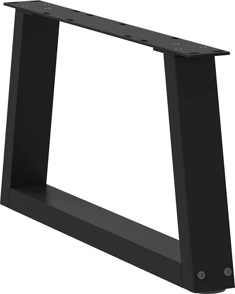 Kavos staliuko kojelės, V formos, 2 vnt., juodos, 60x(30-31,3) cm, plienas