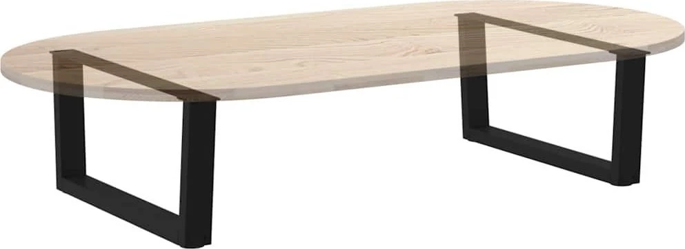 Kavos staliuko kojelės, V formos, 2 vnt., juodos, 70x(30-31,3) cm, plienas