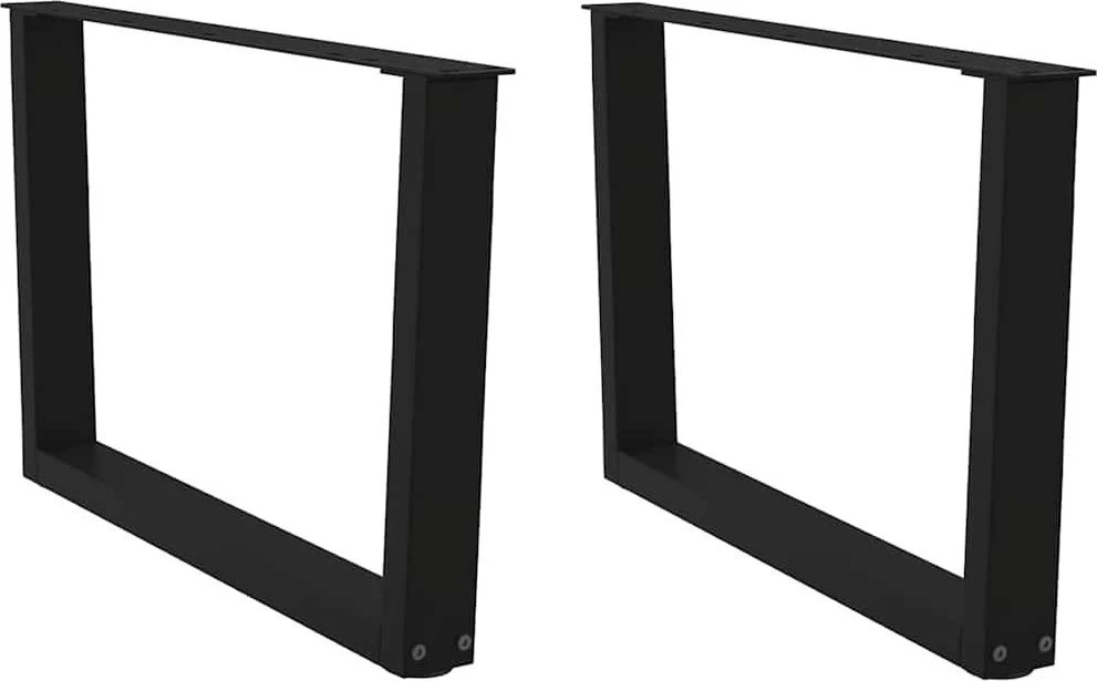 Kavos staliuko kojelės, V formos, 2 vnt., juodos, 70x(42-43,3) cm, plienas