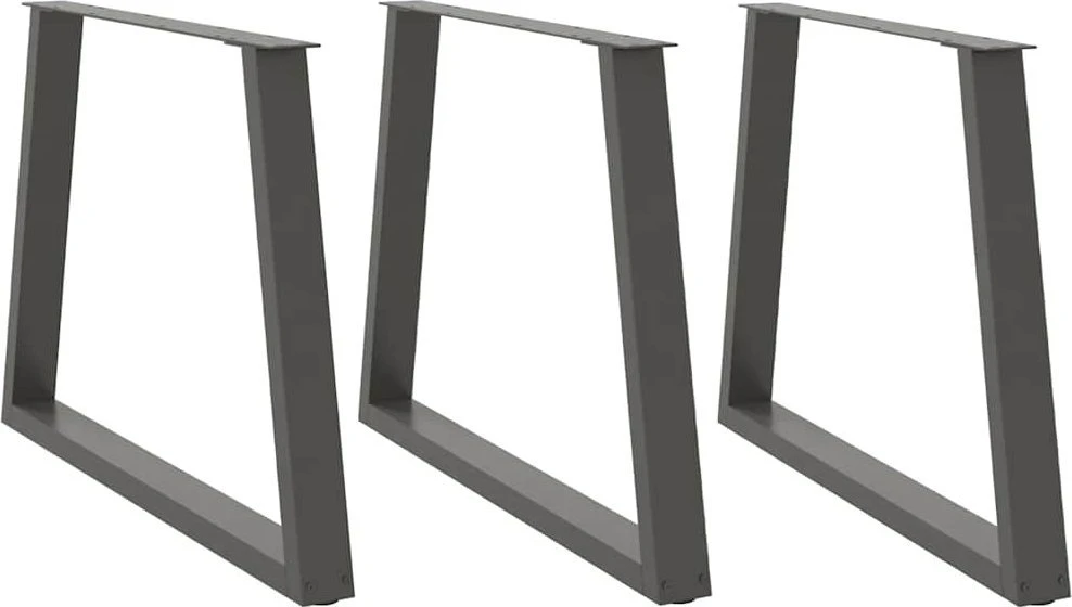Valgomojo stalo kojos, V formos, 3 vnt., antracito spalvos, 100x(72-73,3) cm, plienas