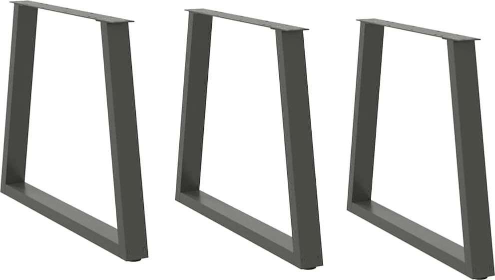 Valgomojo stalo kojos, 3 vnt., antracito spalvos, 80x(72-73,3) cm, plienas, V formos
