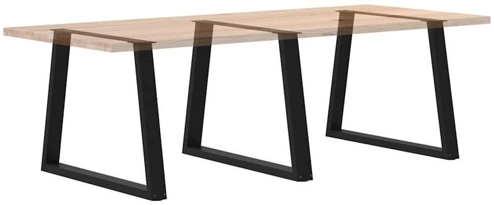 Valgomojo stalo kojos, V formos, 3 vnt., juodos, 100x(72-73,3) cm, plienas
