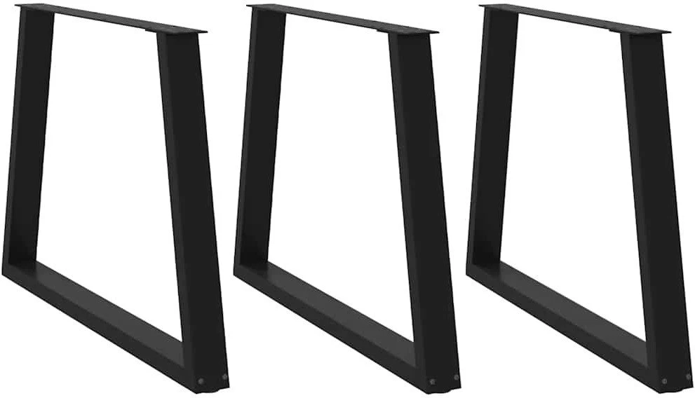 Valgomojo stalo kojos, V formos, 3 vnt., juodos, 100x(72-73,3) cm, plienas
