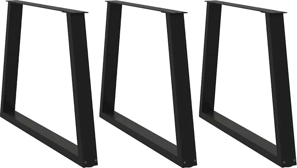 Valgomojo stalo kojos, 3 vnt., juodos, 90x(72-73,3) cm, plienas, V formos