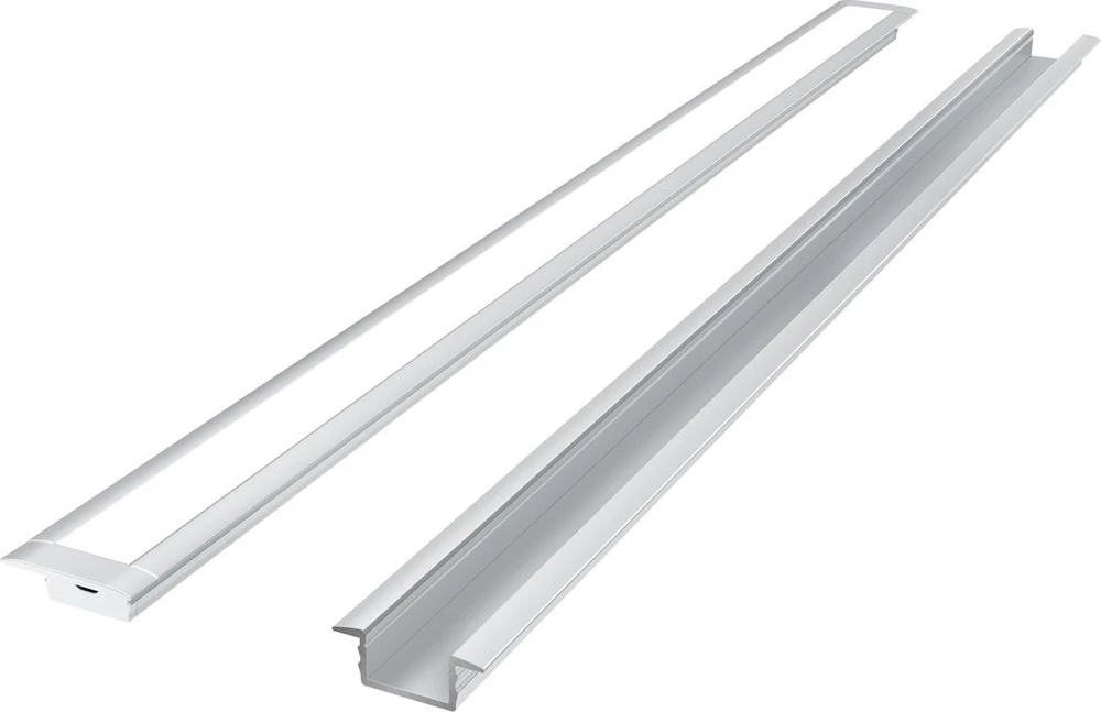 V-tac Led Line Prime LED profilio komplektas, 2m, įleidžiamas, anoduotas, su baltu dangteliu ir aklėmis