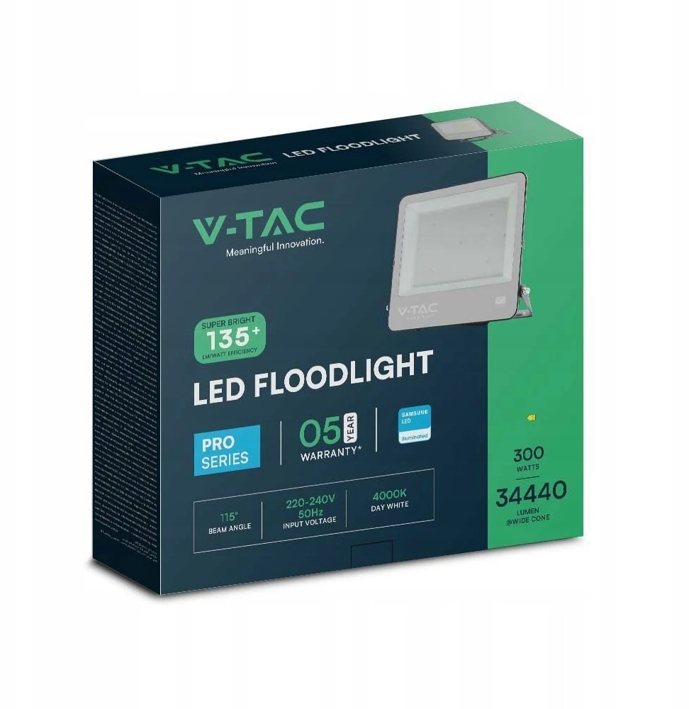 V-TAC LED projektorius 300W 34440lm 4000K SAMSUNG diodas IP65 juodas 23825