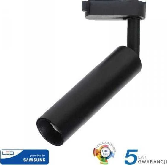 20W LED šviestuvas ant bėgelio V-TAC, juodu korpusu, 5000K (šaltai balta), SAMSUNG LED chip