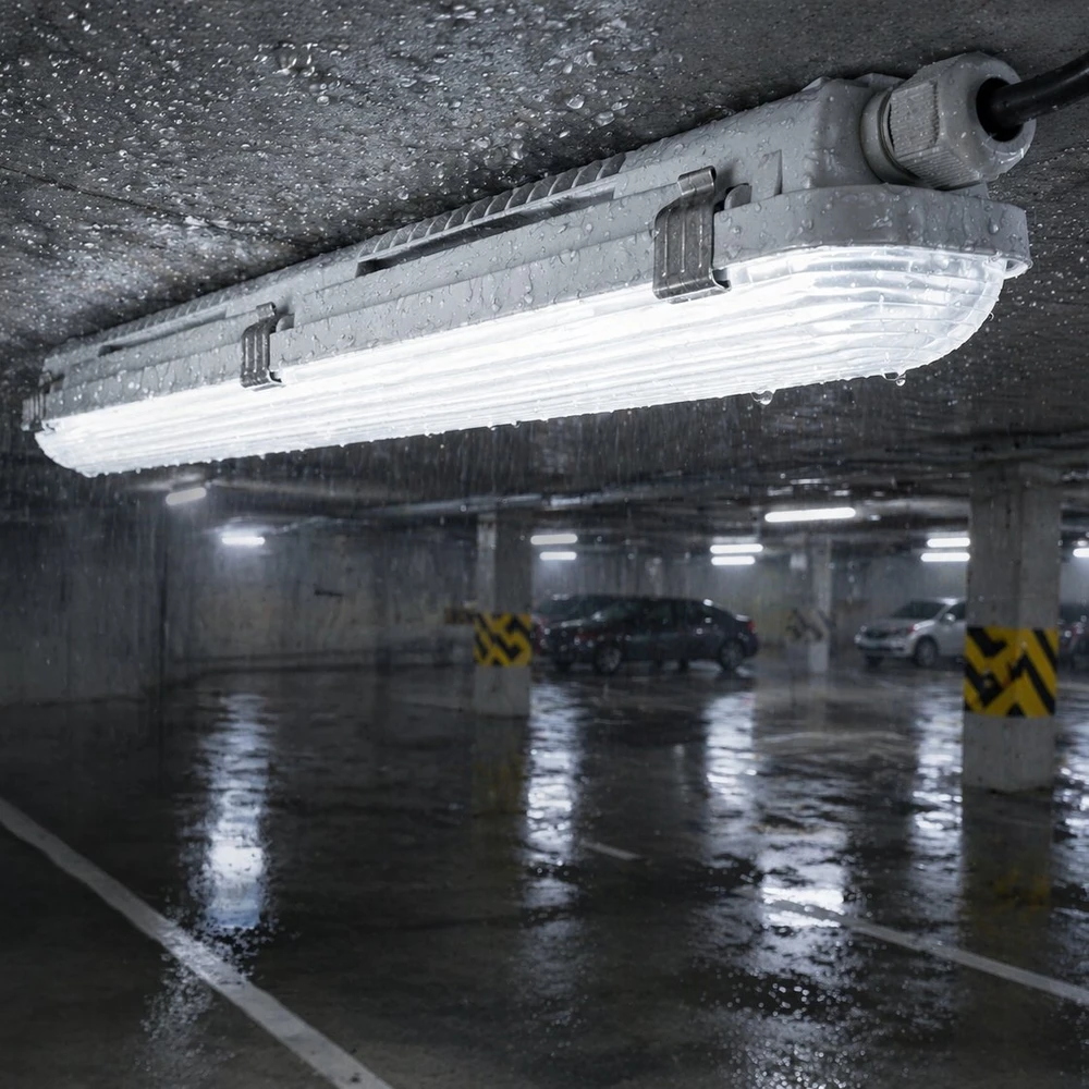 V-tac 51/39/31/27W LED linijinis šviestuvas DAMP PROOF FIT, pilkas, 4000/5000/6500K, 115°, 1500mm, IP65