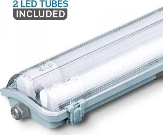 Lubinis šviestuvas 2x18W LED šviestuvas (su lempomis) V-TAC 120cm, atsparus vandeniui, 4000K (natūraliai balta)