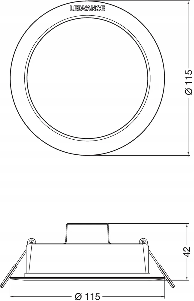 Ledvance 8W LED įleidžiama panelė DOWNLIGHT IP44 GEN2, balta, 4000K, 100°