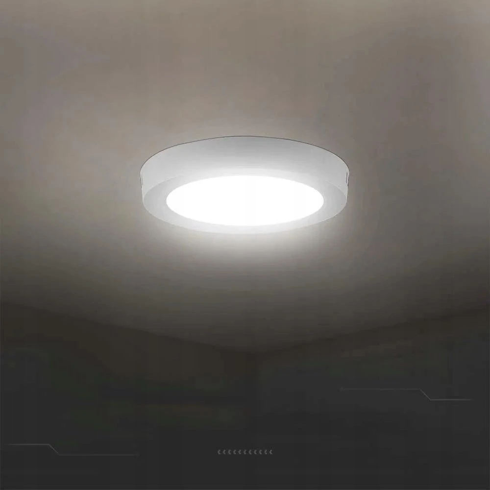 V-tac 12W LED paviršinė panelė, balta, 3000K