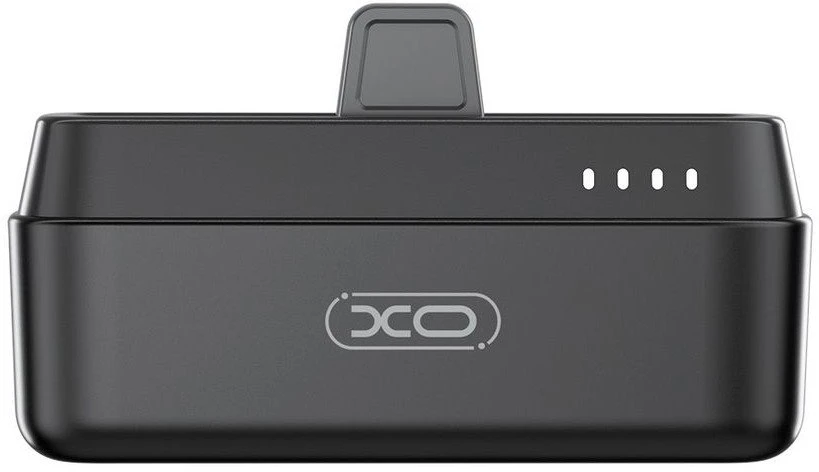 XO power bank mini PR244 20W 5000 mAh su Lightning jungtimi juodos spalvos