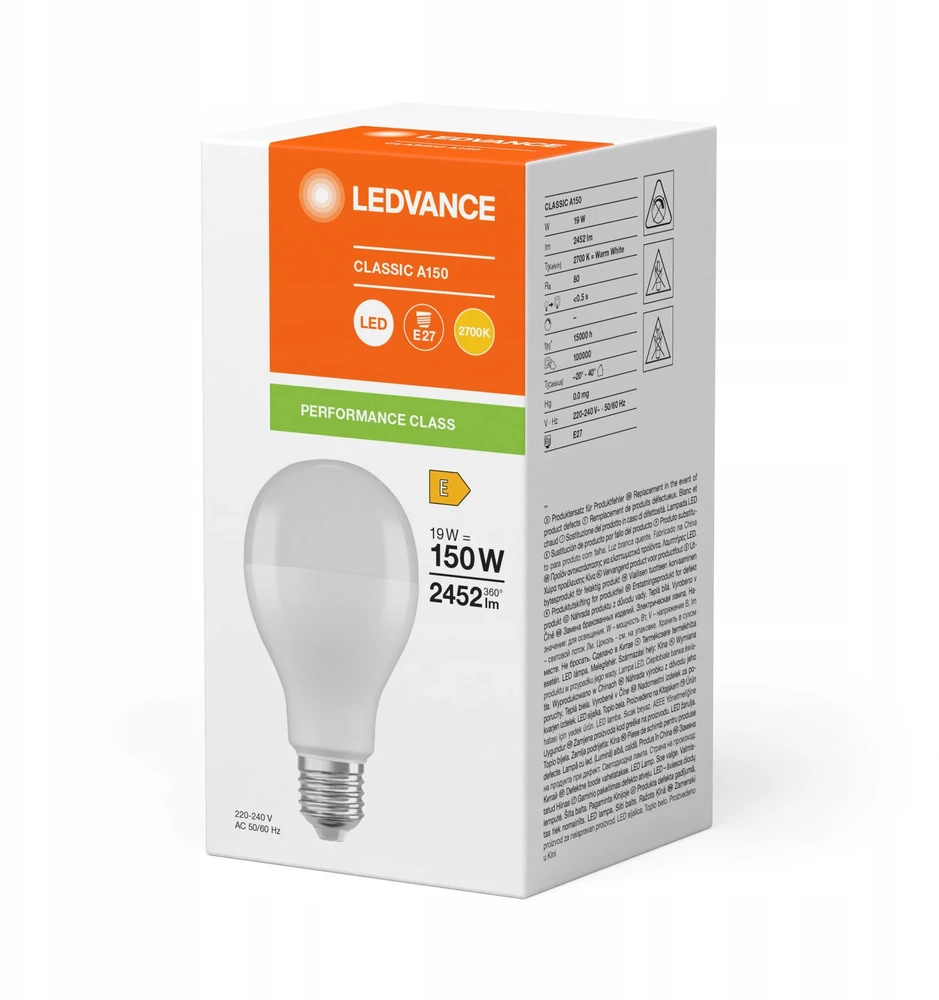 V-tac 19W LED lemputė CLASSIC, A67, E27, 2700K