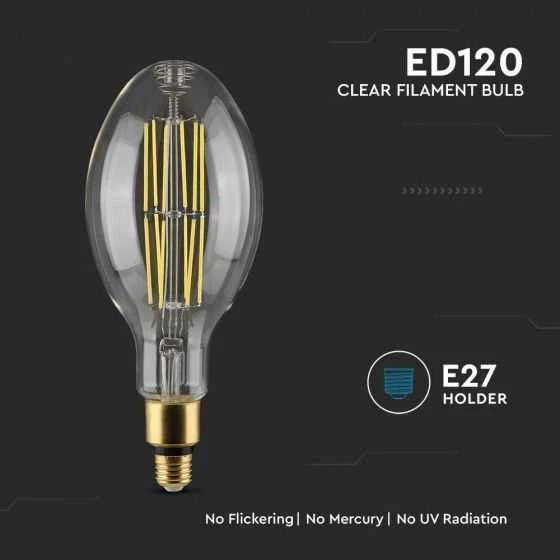 24W LED lemputė V-TAC, ED120, E27, 4000K (natūraliai balta)