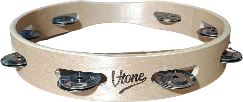 V-TONE T10 tamburinas, vienos eilės, 8 varpeliai