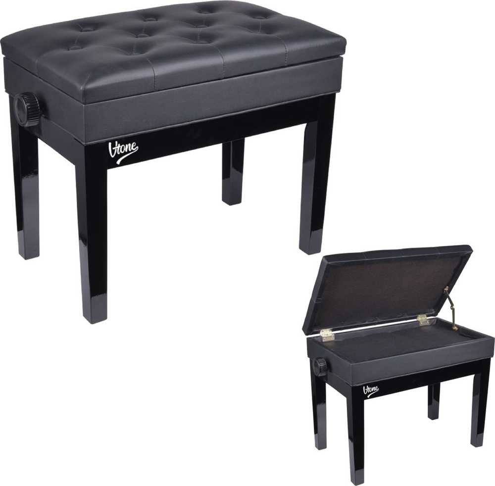V-TONE BENCH 2 BK pianino suoliukas su daiktadėže