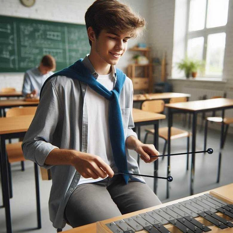 Chromatinis metalofonas su dėklu V-TONE DC 27 SET
