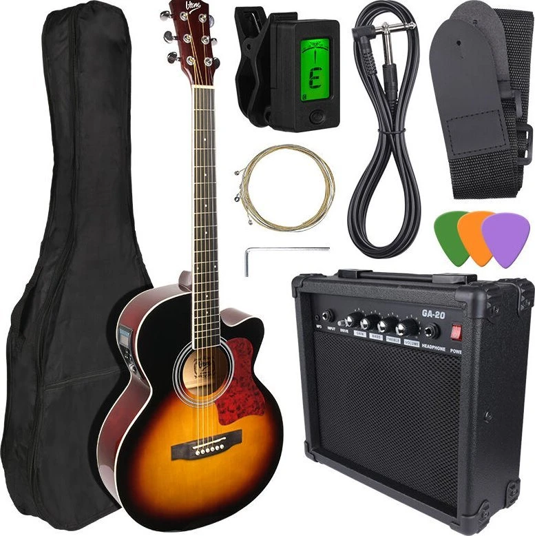 V-TONE EAG SET SB - komplektas (4/4 elektroakustinė gitara + stiprintuvas), sunburst