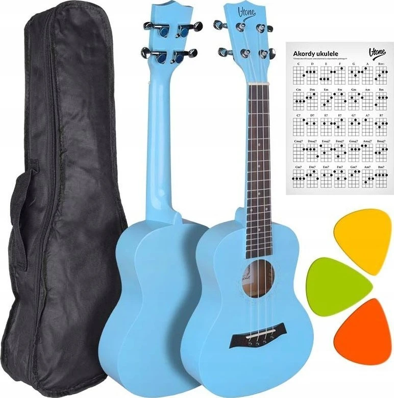 Mėlyna V-TONE UK23 BL akustinis koncertas ukulele 23"" mėlynas + viršelis