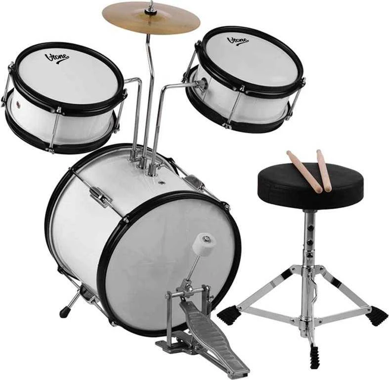 3 dalių vaikiškų būgnų komplektas V-TONE VD JUNIOR, baltas