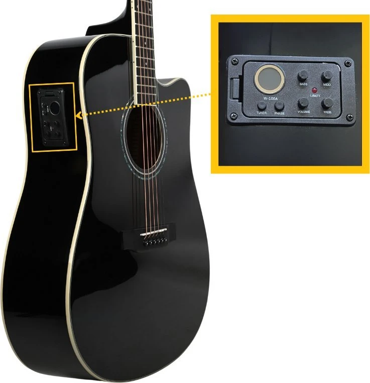 V-TONE VEAG1 CE BK - 4/4 electro-acoustic guitar, juodas