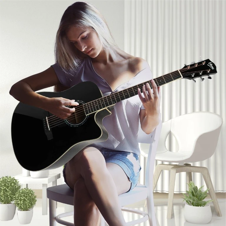 V-TONE VEAG1 CE BK - 4/4 electro-acoustic guitar, juodas