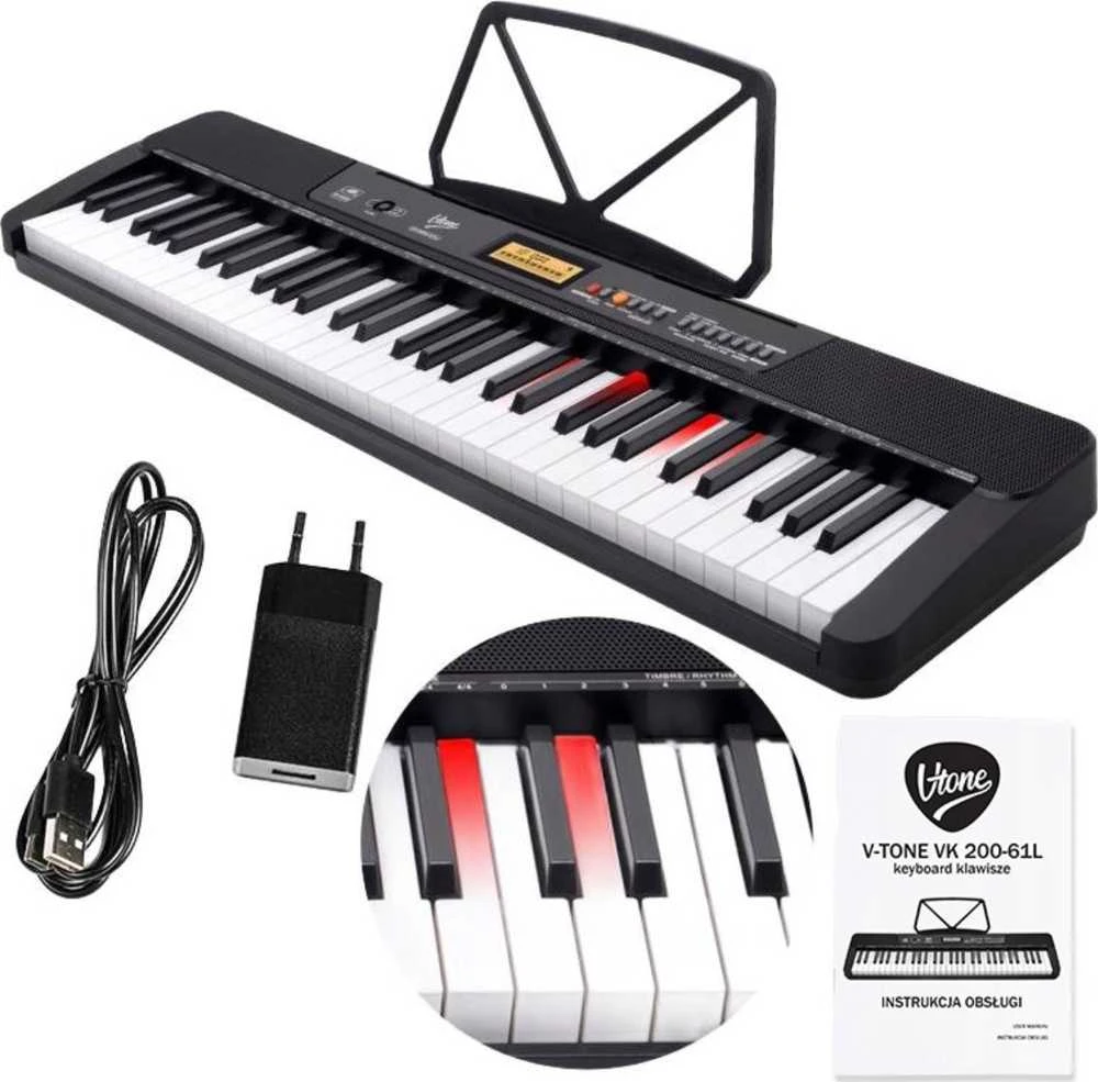 V-TONE VK 200-61L - klaviatūra vaikams mokytis groti