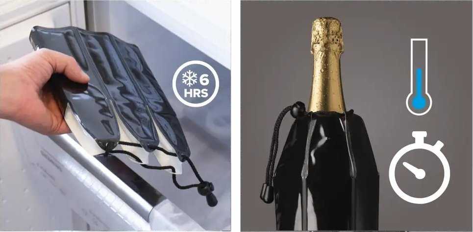 Vacu Vin Active šampano aušintuvas platininis