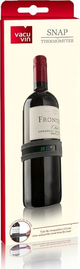 Vacu Vin Vacu Vin 7236303, prispaudžiamas buteliuko termometras, svarstyklės, grafitas, 4–22 °C