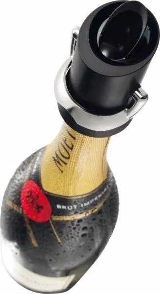 Vacu Vin Vacu Vin Champagne Saver, Juodas, Sidabrinis