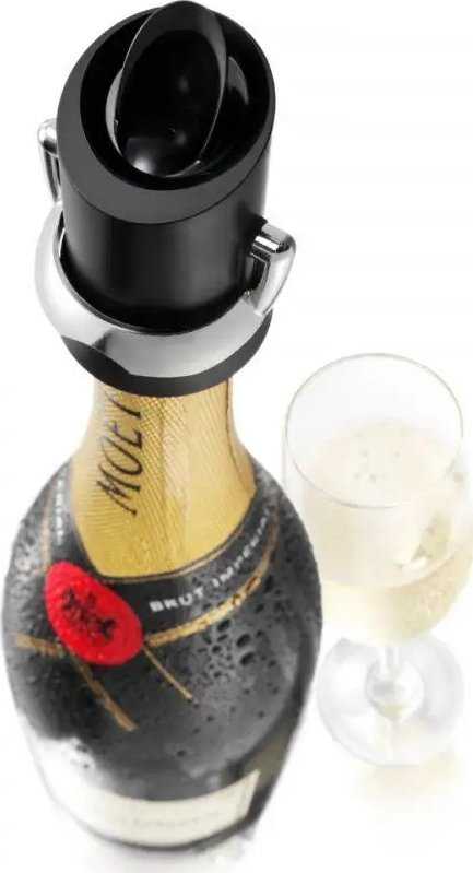 Vacu Vin Vacu Vin Champagne Saver, Juodas, Sidabrinis