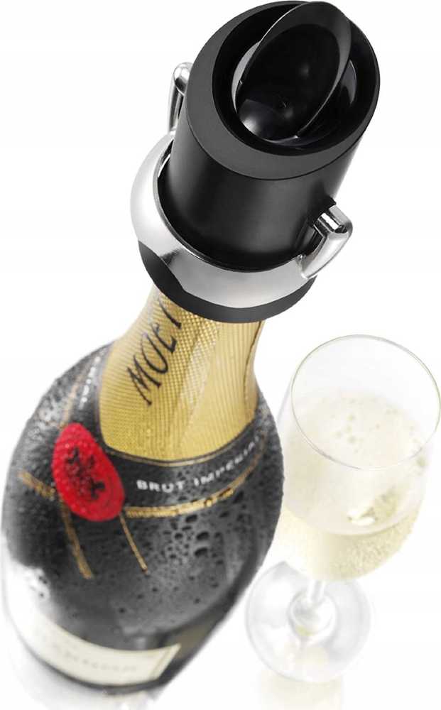 Vacu Vin Vacu Vin Champagne Saver, Juodas, Sidabrinis