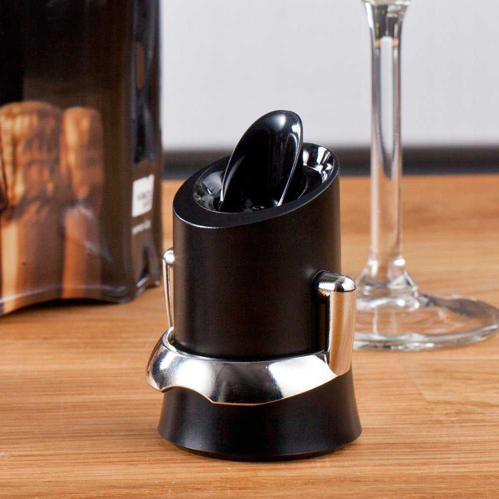 Vacu Vin Vacu Vin Champagne Saver, Juodas, Sidabrinis